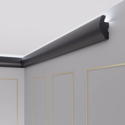 Schwarze Stuckleiste LED Premium OL-3